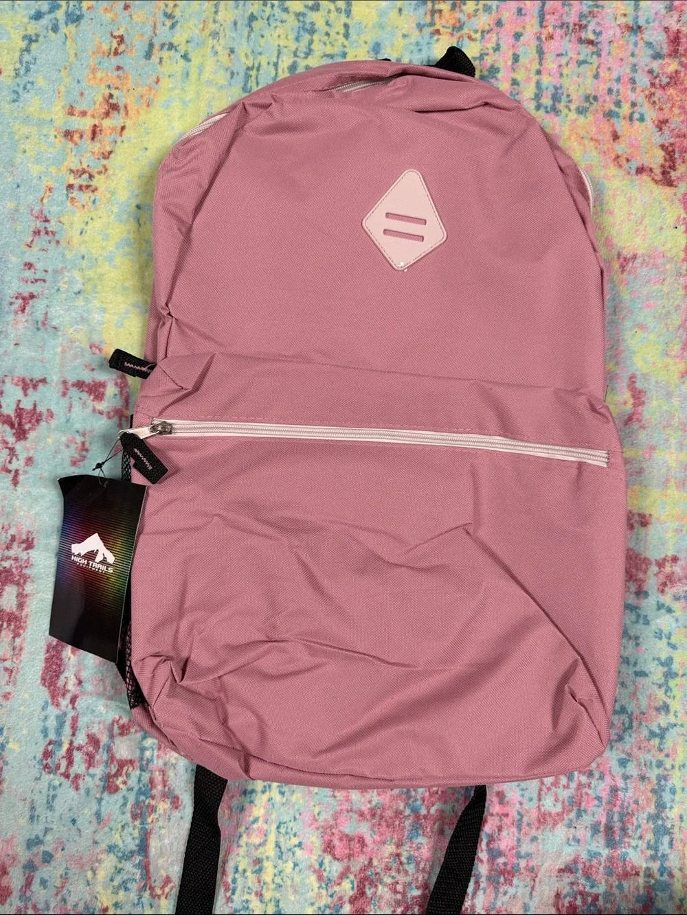 Everyday Pink Backpack with Front Zip Pocket